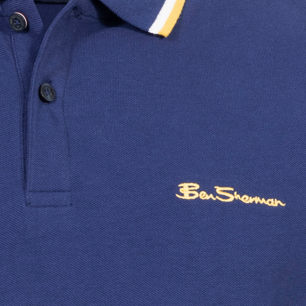 BEN SHERMAN Twin Tipped Herren Polo-Shirt 0076270NR-TwilightDenim