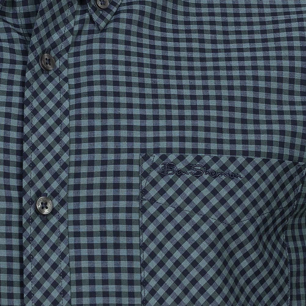 BEN SHERMAN Oxford Herren Langarm Hemd 0077858-DARKEMERALD