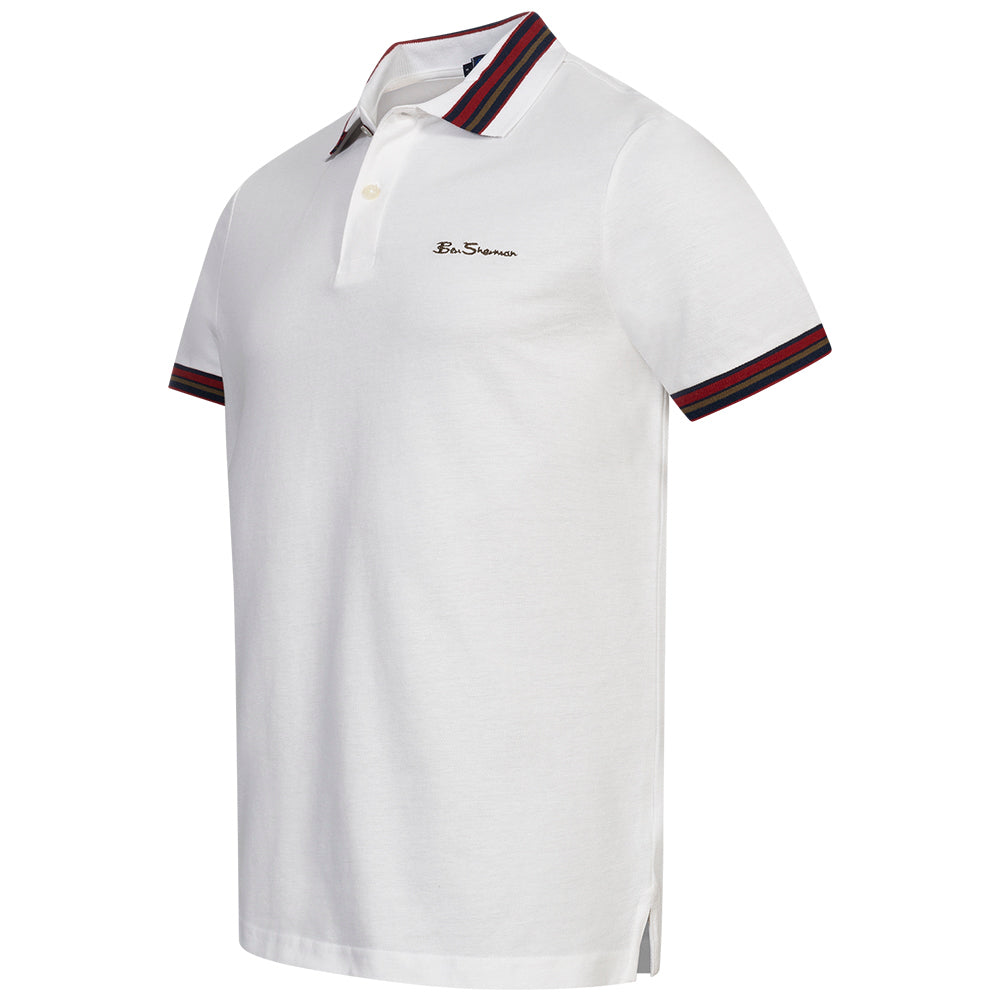 BEN SHERMAN House Collar Herren Polo-Shirt 0078169NR-WHITE