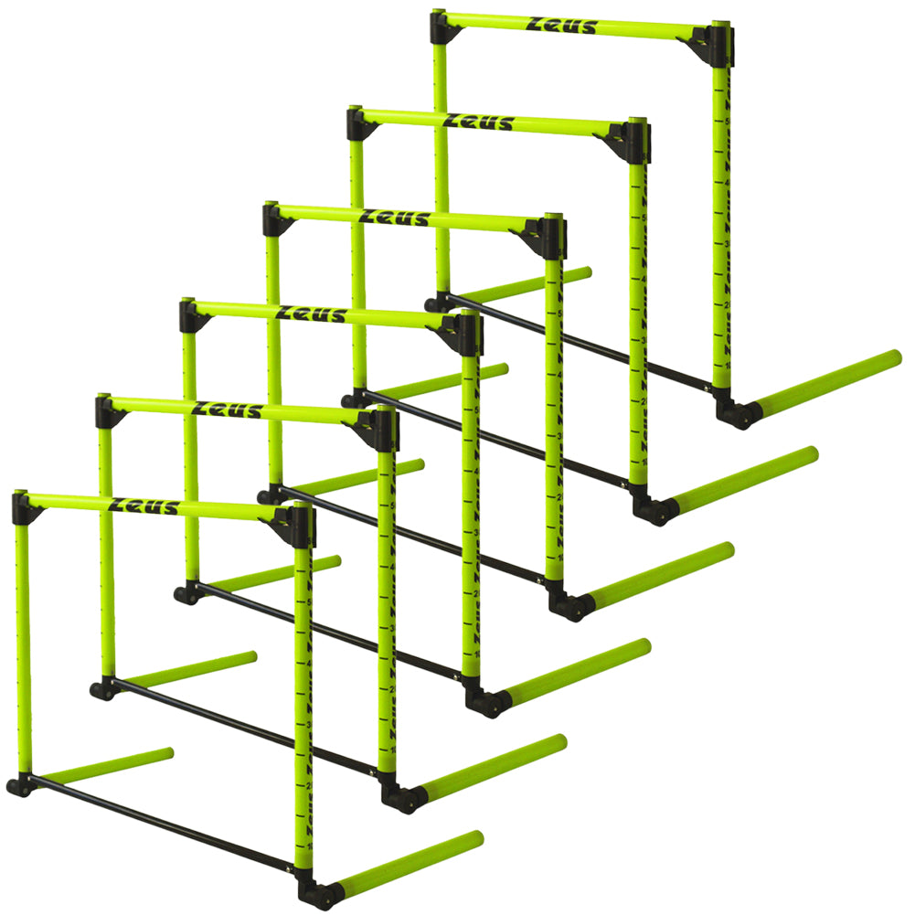 Zeus Adjustable Training Hurdles height 10-60 cm Pack of 6