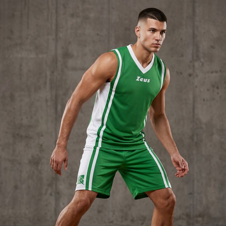 Zeus Kit Bozo Basketball Trikot + Shorts 2-tlg. verde/bianco