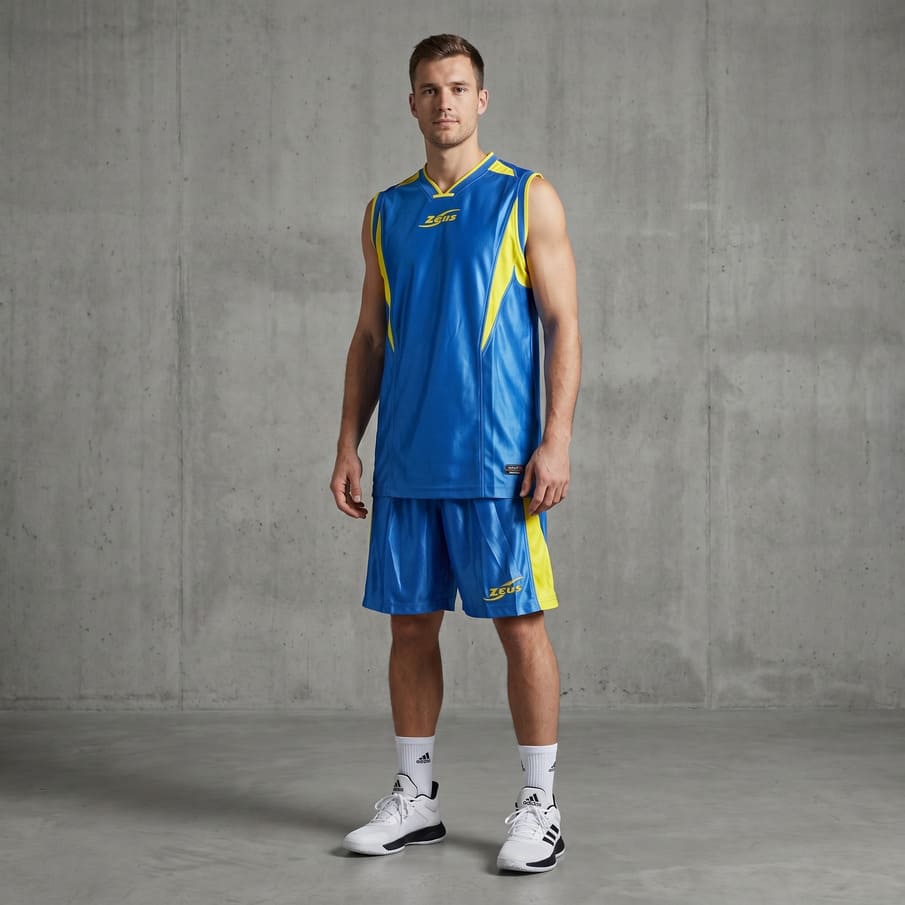 Zeus Kit Sante Basketball Trikot + Shorts royal/giallo