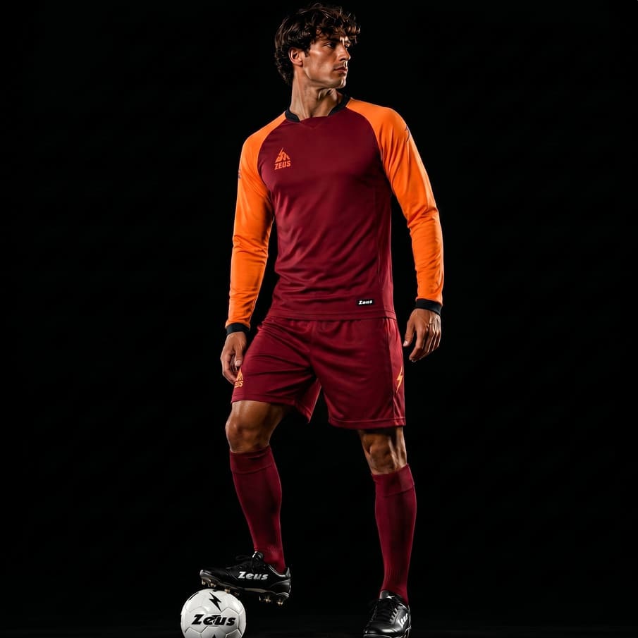 Zeus Kit Athos Herren Trikot-Set 2-tlg. granata/arancio