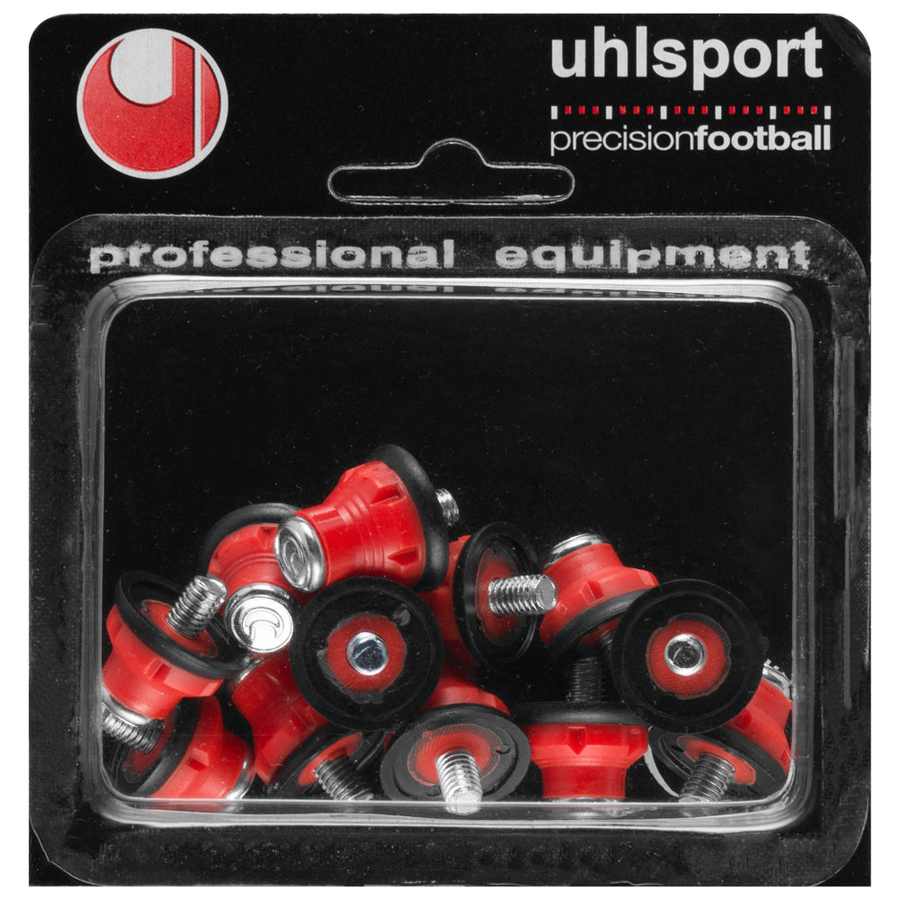 Uhlsport Steel Nylon Studs Set of 12 1007018010200 red
