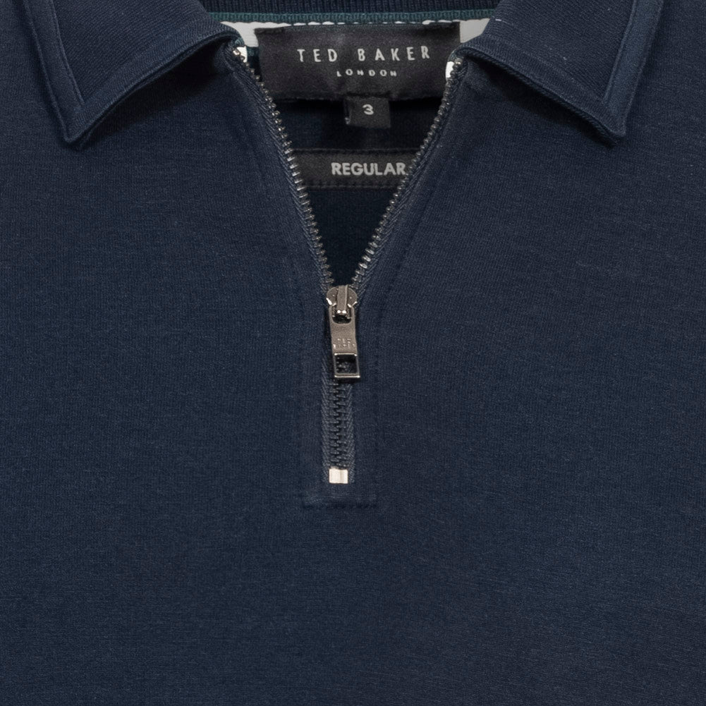 TED BAKER Karpol Soft Touch Herren Sweatshirt mit Kragen 269623-NAVY-BLUE
