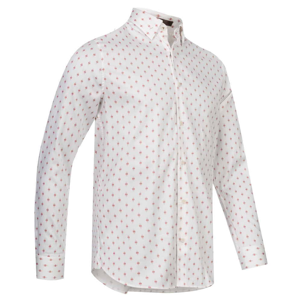 TED BAKER Ardea Dot Herren Langarm Hemd 272171-WHITE