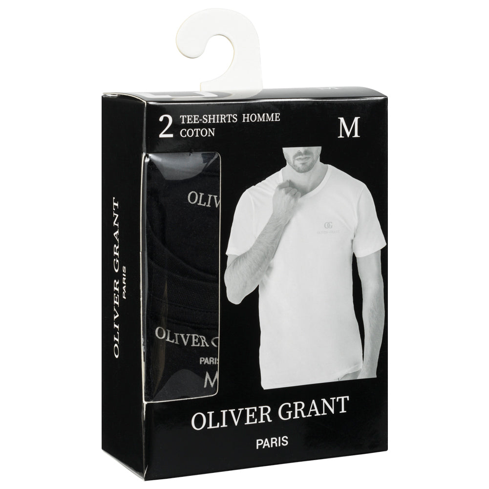 OLIVER GRANT® Herren Unterhemden Rundhals 2er-Pack schwarz 39493133