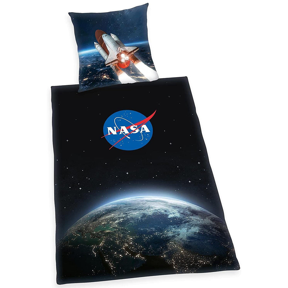 NASA Bettwäsche Set 135 x 200 cm + 80 x 80 cm Baumwolle 4006891965516