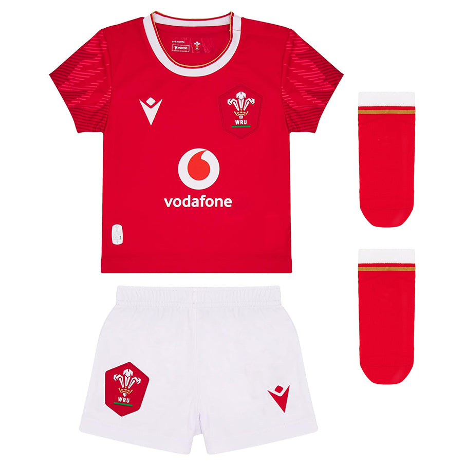 Wales WRU macron Rugby Baby Trikot Set 60004636