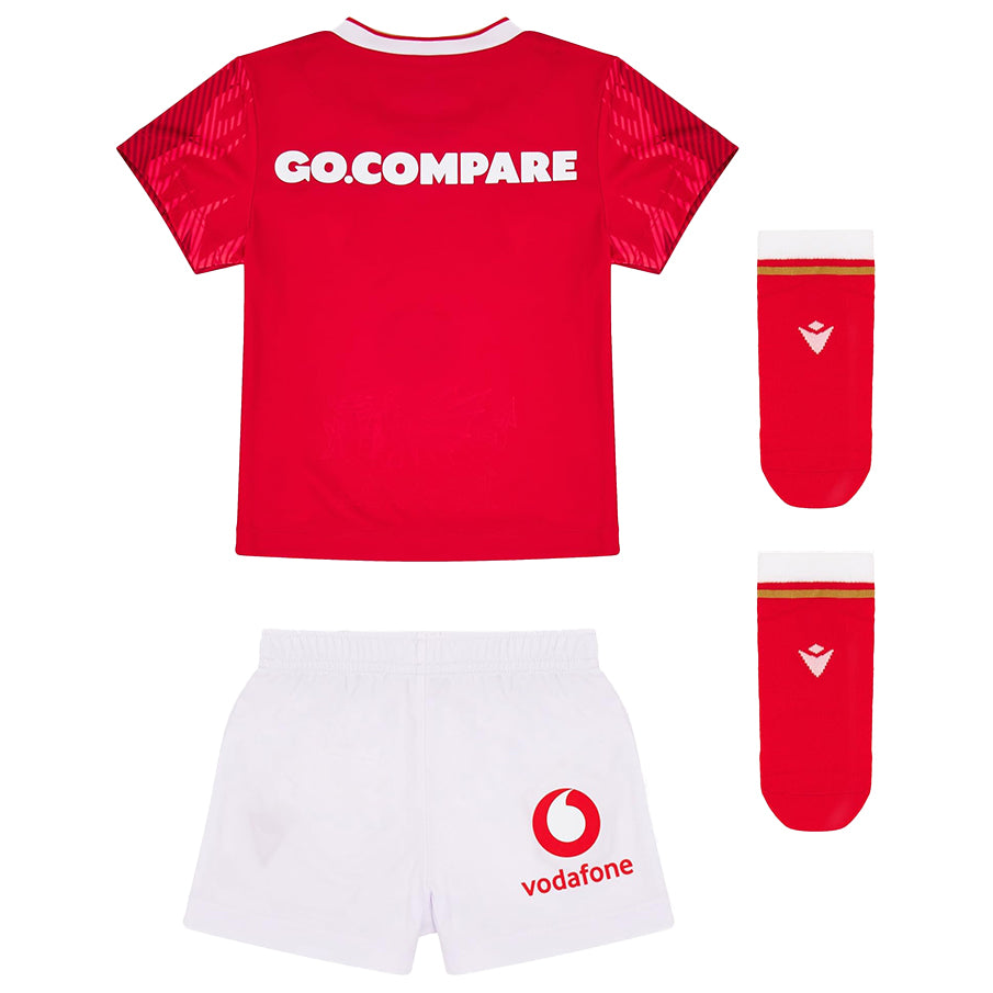 Wales WRU macron Rugby Baby Trikot Set 60004636