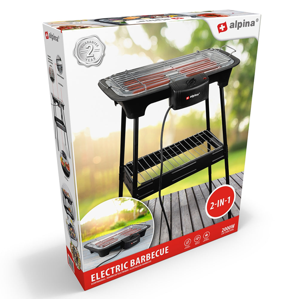 alpina Barbecue Elektro Grill mit Füßen 2 in 1 8711252182094