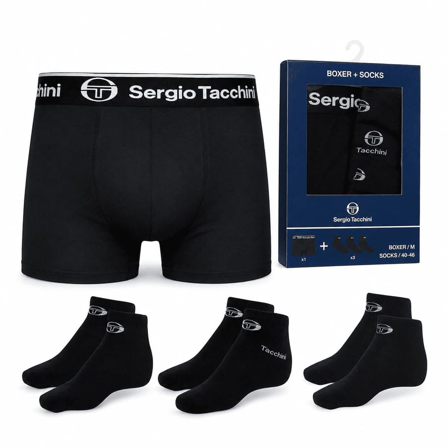 Sergio Tacchini Herren Set: Boxershorts + 3 Paar Sneakersocken AA50049904