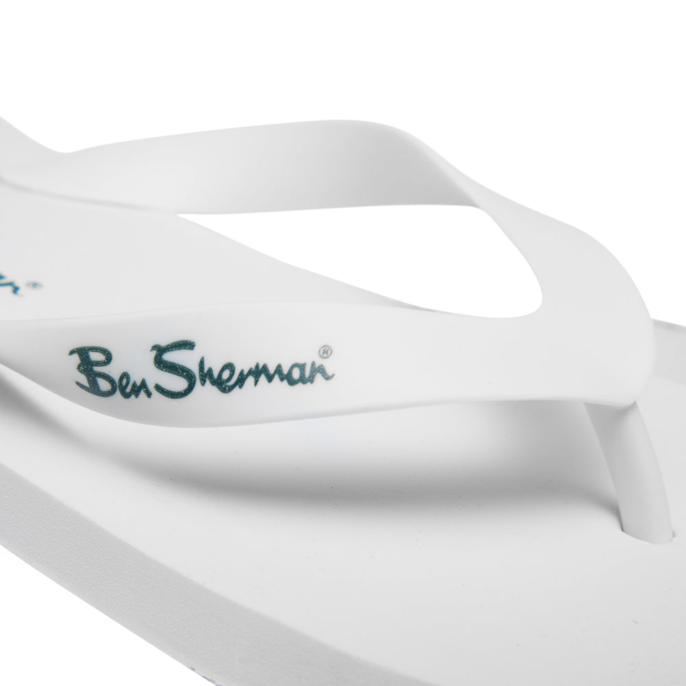 BEN SHERMAN Falmouth Men Thong Sandals BEN3164-WHITE