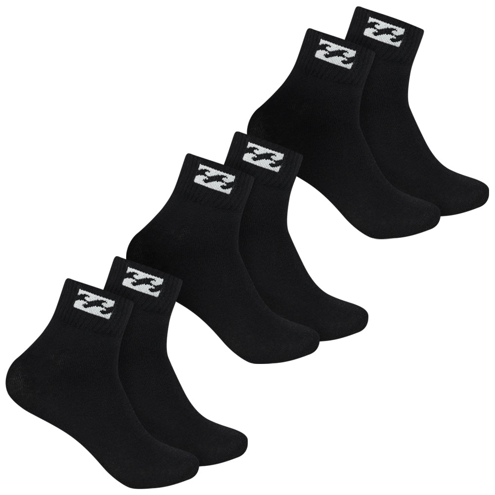 Billabong Unisex Quarter Socken 3 Paar schwarz BG-20 QUARTER