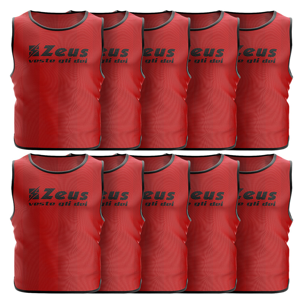Zeus Pack of 10 Training bib red