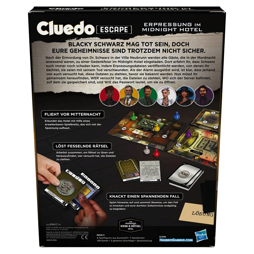 Cluedo Erpressung im Midnight Hotel Spiel Hasbro F64171
