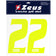 Zeus Iron-on Numbers Kit 1-22 25cm senior neon yellow – Einheitsgröße