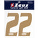 Zeus Iron-on Numbers Kit 1-22 25cm senior gold – Einheitsgröße