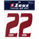 Zeus Iron-on Numbers Kit 1-22 25cm senior dark red – Einheitsgröße