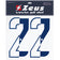 Zeus Iron-on Numbers Kit 1-22 25cm senior half navy – Einheitsgröße