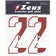 Zeus Iron-on Numbers Kit 1-22 25cm senior half red – Einheitsgröße