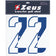 Zeus Iron-on Numbers Kit 1-22 10cm half royal blue – Einheitsgröße