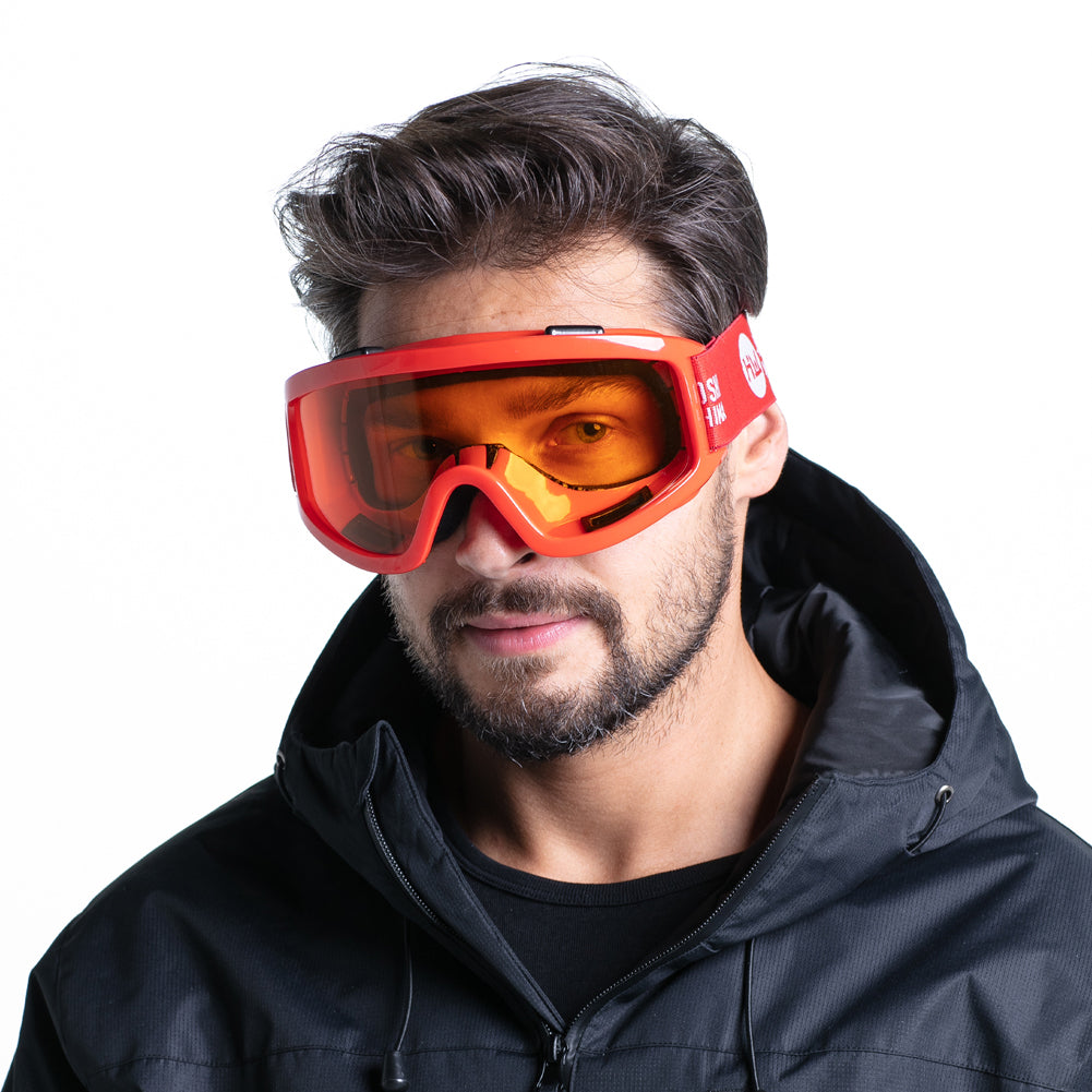 HIDETOSHI WAKASHIMA "Higashi" Unisex Skibrille Snowboardbrille rot