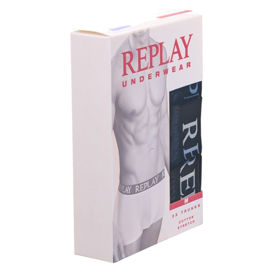 REPLAY Basic Cuff Logo Herren Boxershorts 3er-Pack I101102-N175