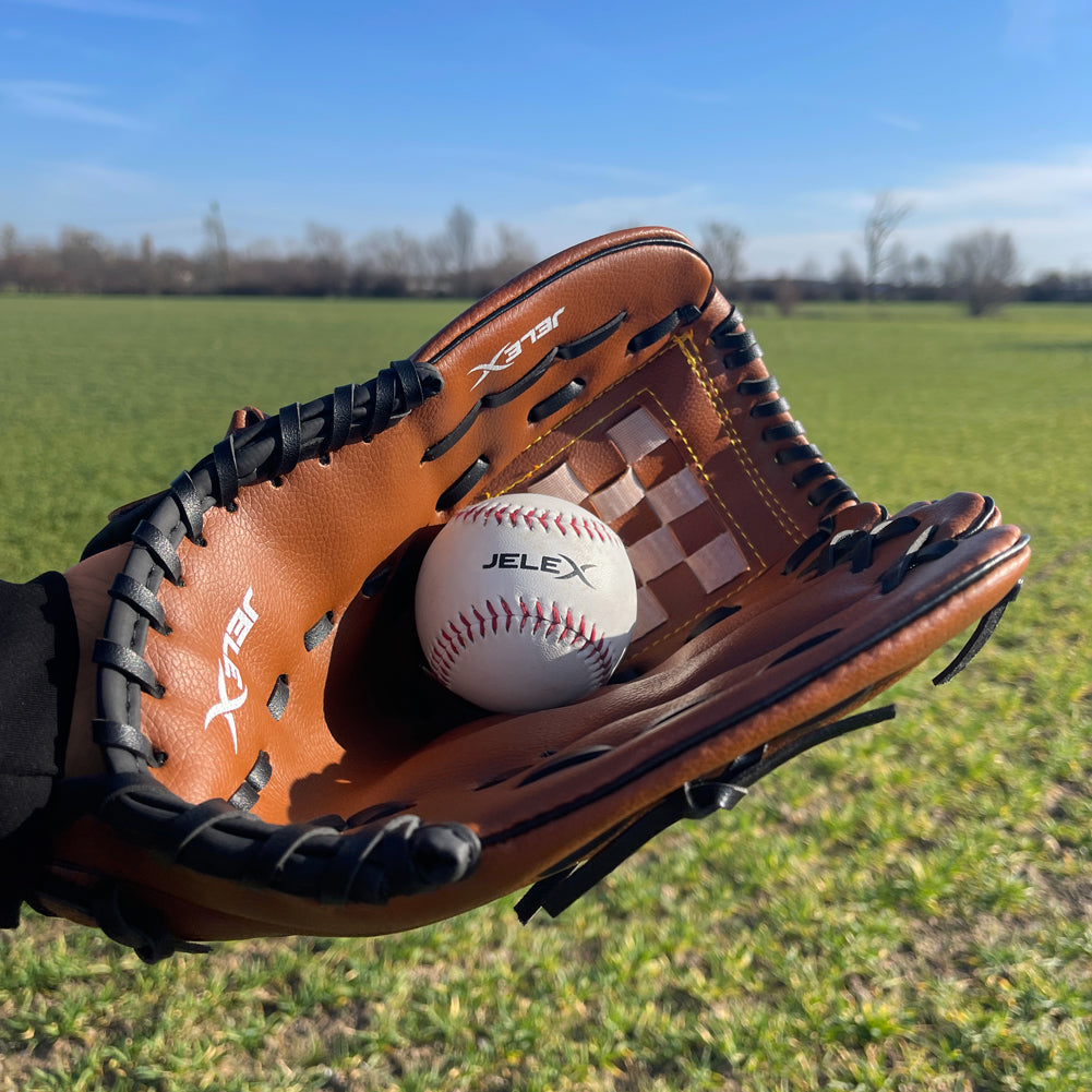 JELEX Safe Catch Baseball Glove left for Right-handers brown