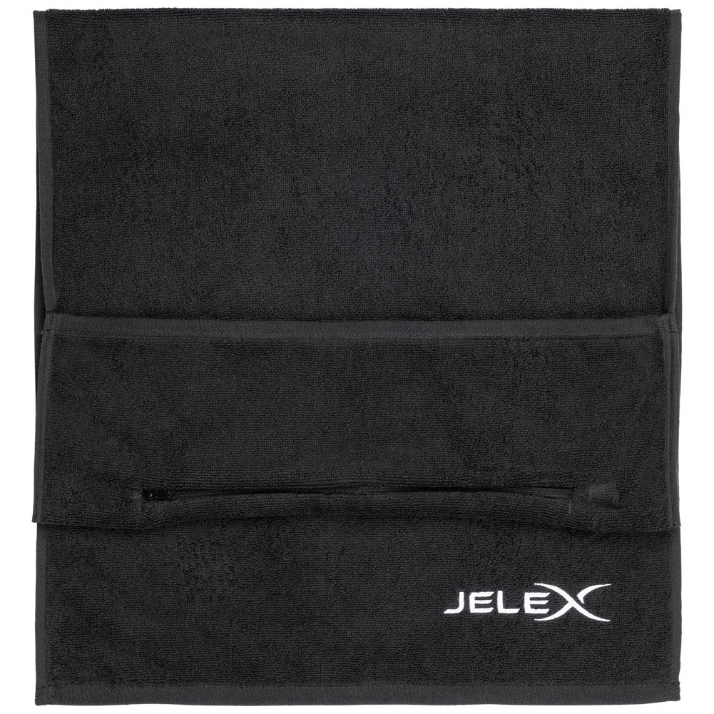 JELEX "100FIT" Fitness Towel with Zipped Pocket black