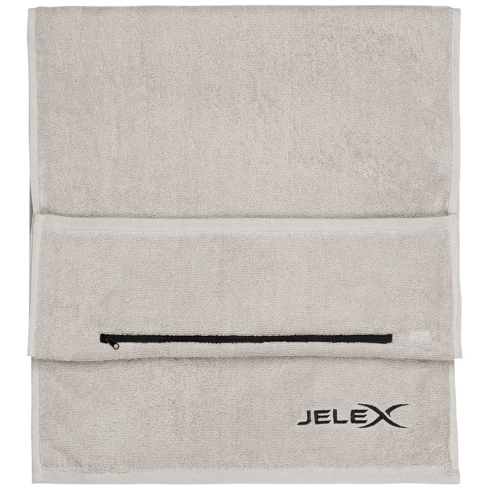JELEX "100FIT" Fitness Towel with Zipped Pocket grey