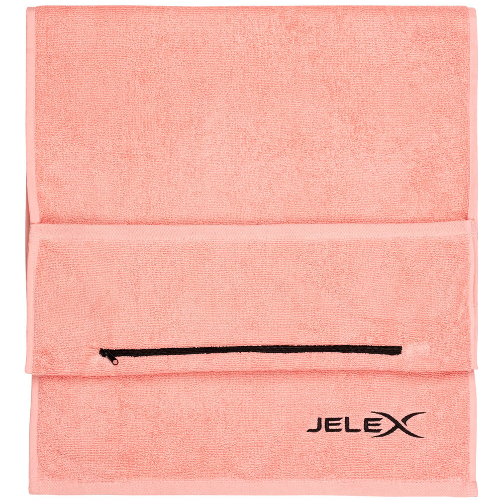 JELEX "100FIT" Fitness Towel with Zipped Pocket pink