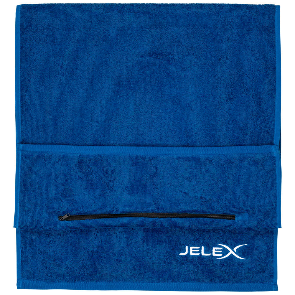 JELEX "100FIT" Fitness Towel with Zipped Pocket royal blue