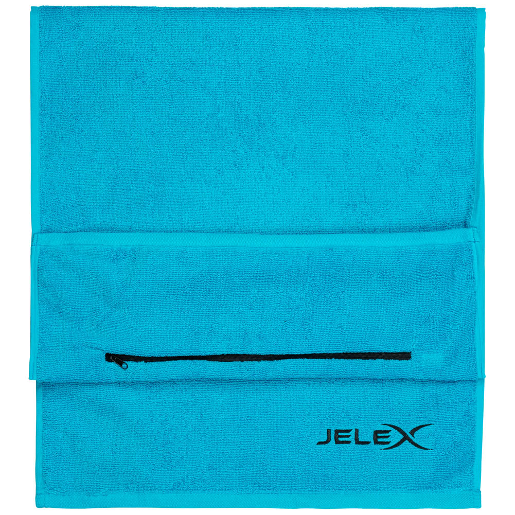 JELEX "100FIT" Fitness Towel with Zipped Pocket turquoise