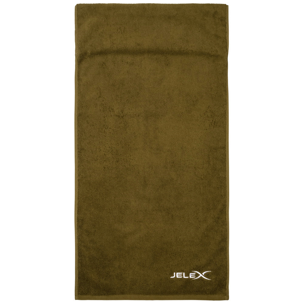 JELEX "100FIT" Fitness Towel with Zipped Pocket army green