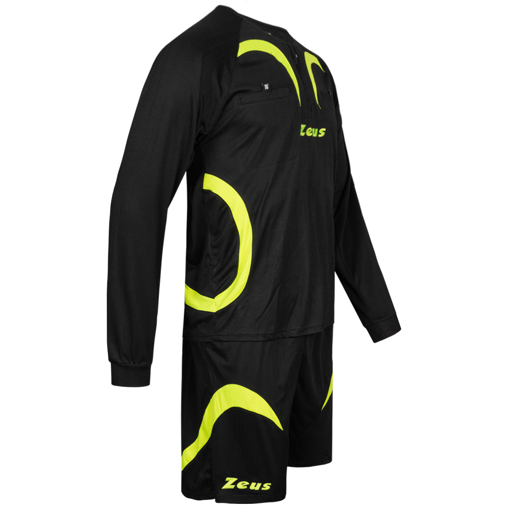Zeus Men Referee Kit Jersey and Shorts Black