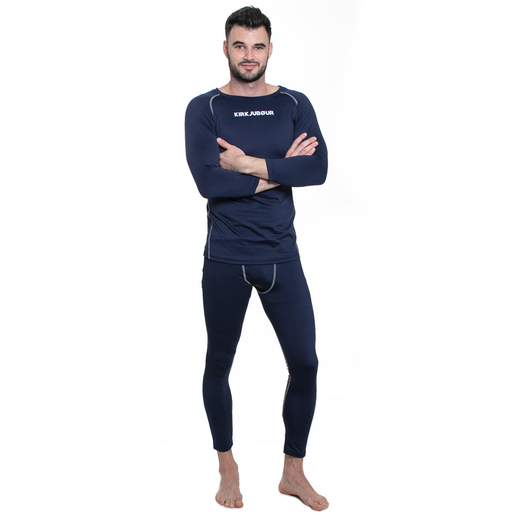 KIRKJUBØUR ® "Hafjall" Men Thermal Underwear Kit 2-piece blue