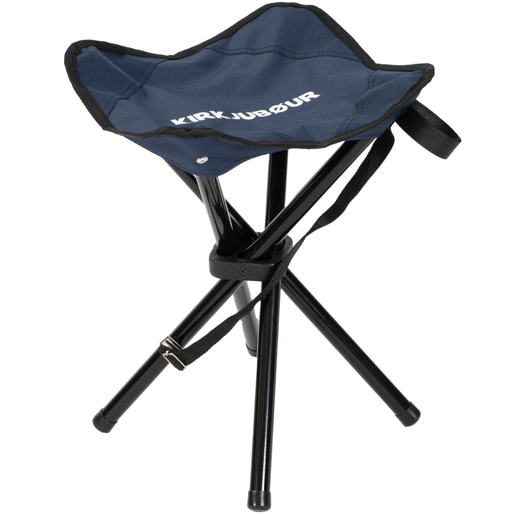 KIRKJUBØUR® "Freydis" klappbarer Vierbein Outdoor Hocker blau
