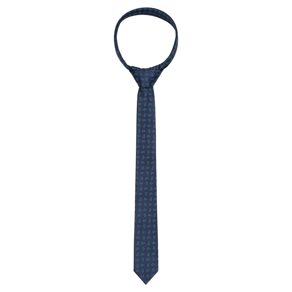 Lambretta Paisley Herren Strickkrawatte und Einstecktuch LAMAW2315-NAVY