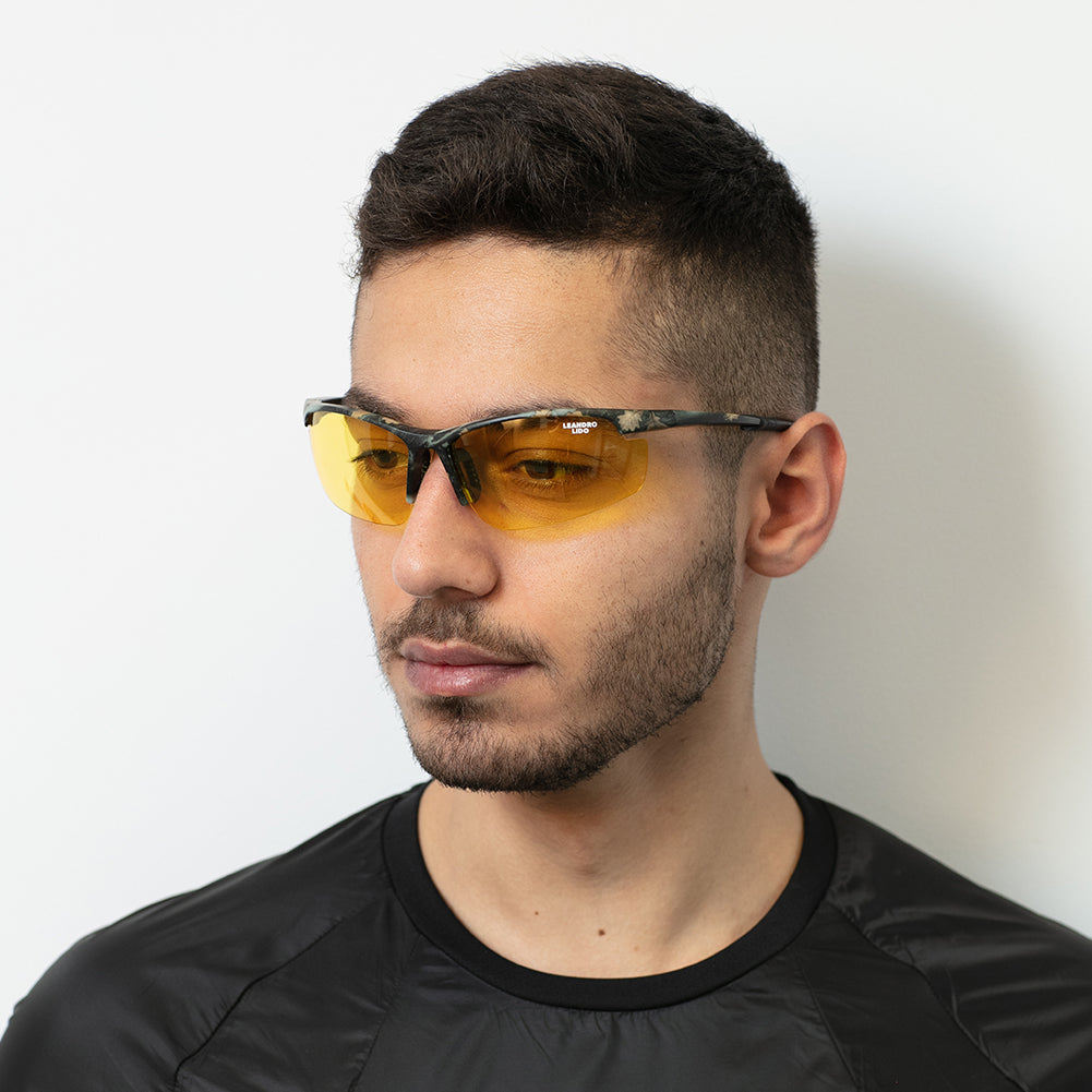 LEANDRO LIDO Power Sports Sunglasses camo/yellow