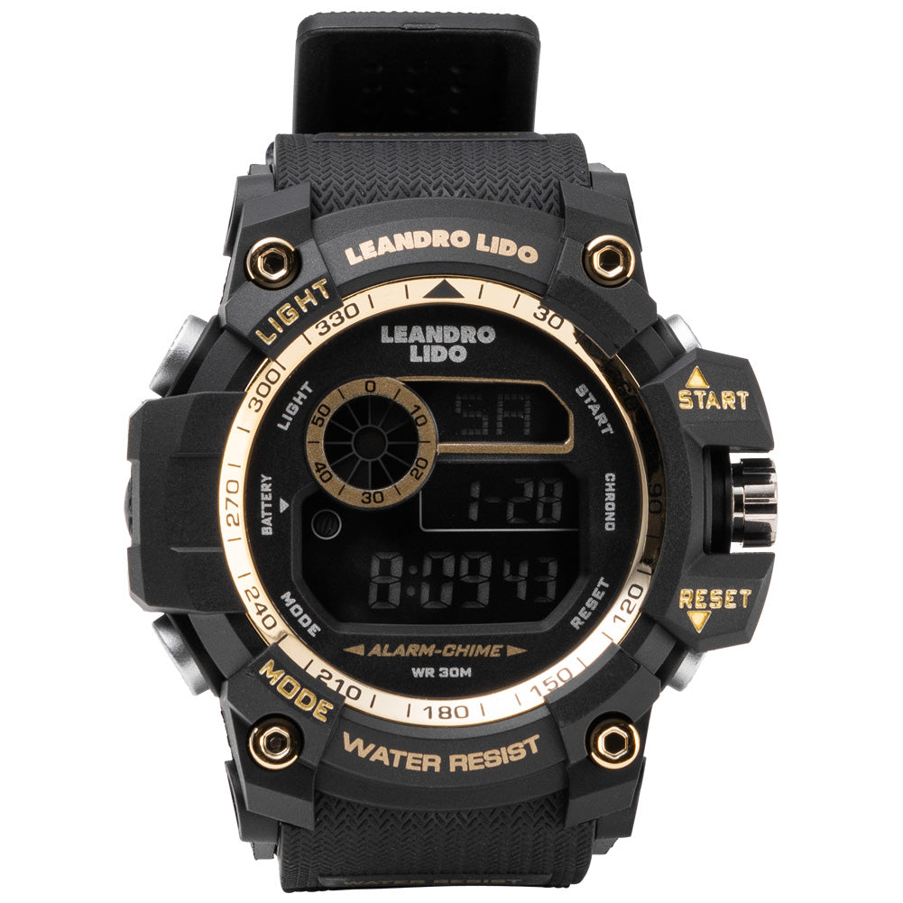 LEANDRO LIDO "Genua" Unisex Sports Watch black gold