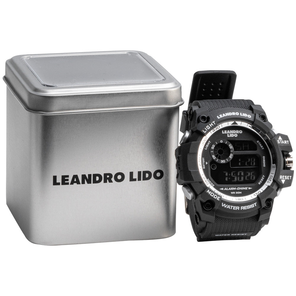LEANDRO LIDO "Monza" Unisex Sports Watch black white