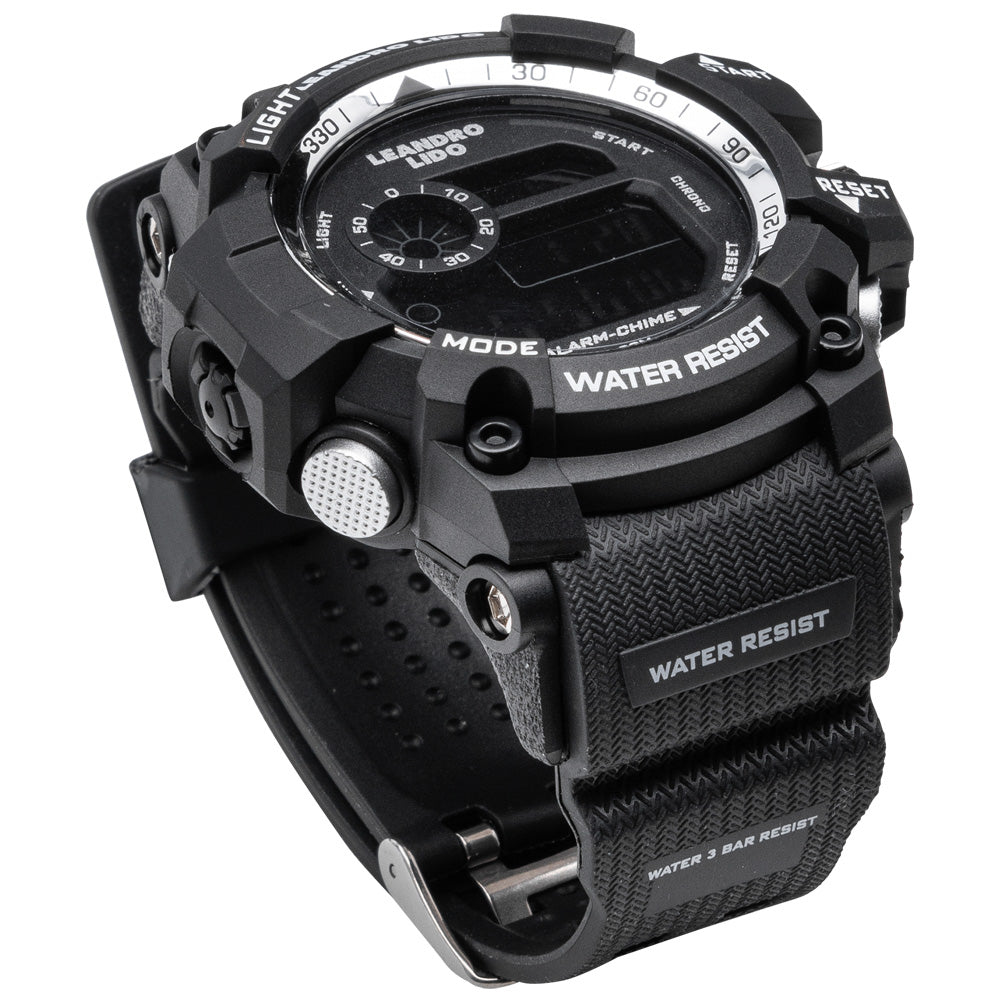 LEANDRO LIDO "Monza" Unisex Sports Watch black white