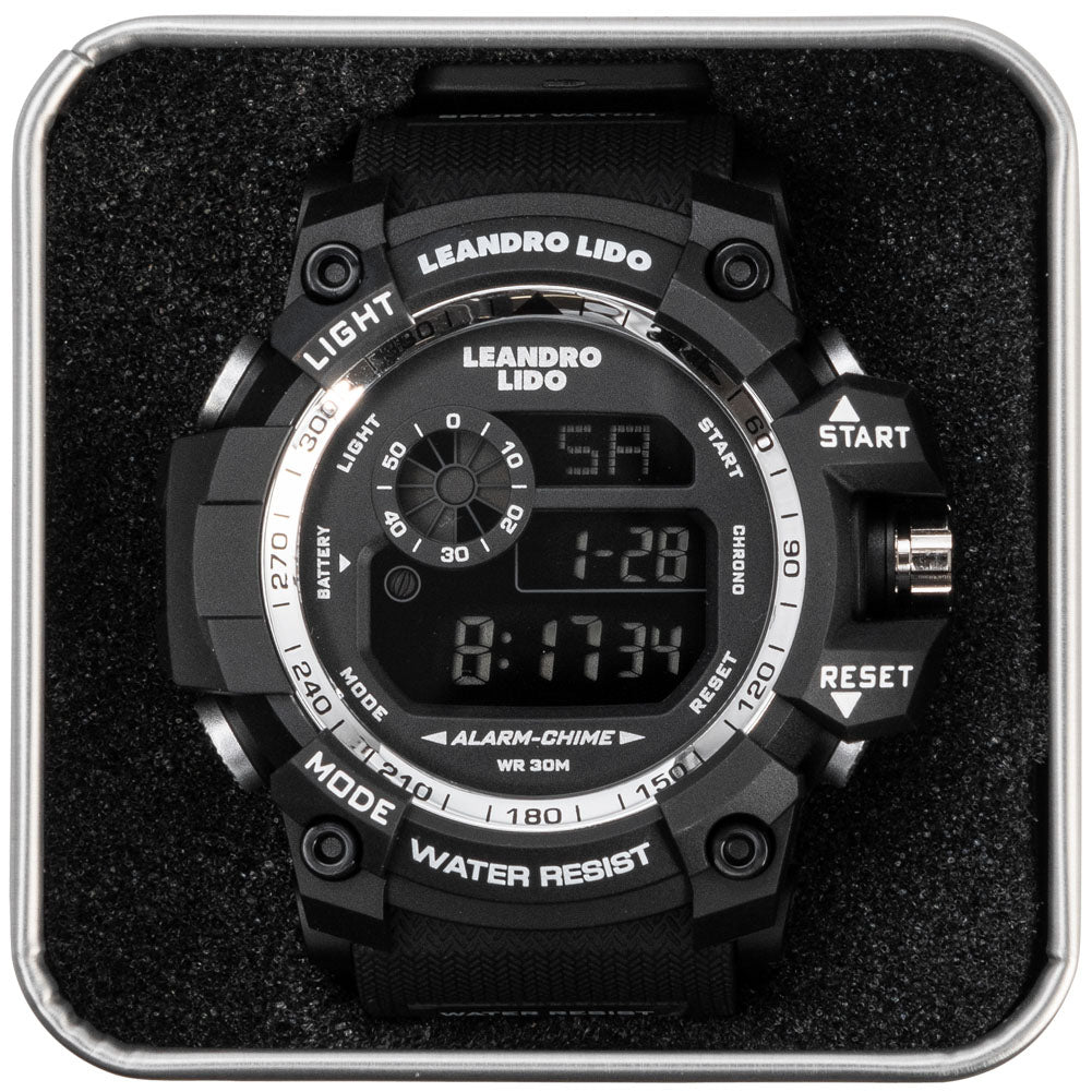 LEANDRO LIDO "Monza" Unisex Sports Watch black white