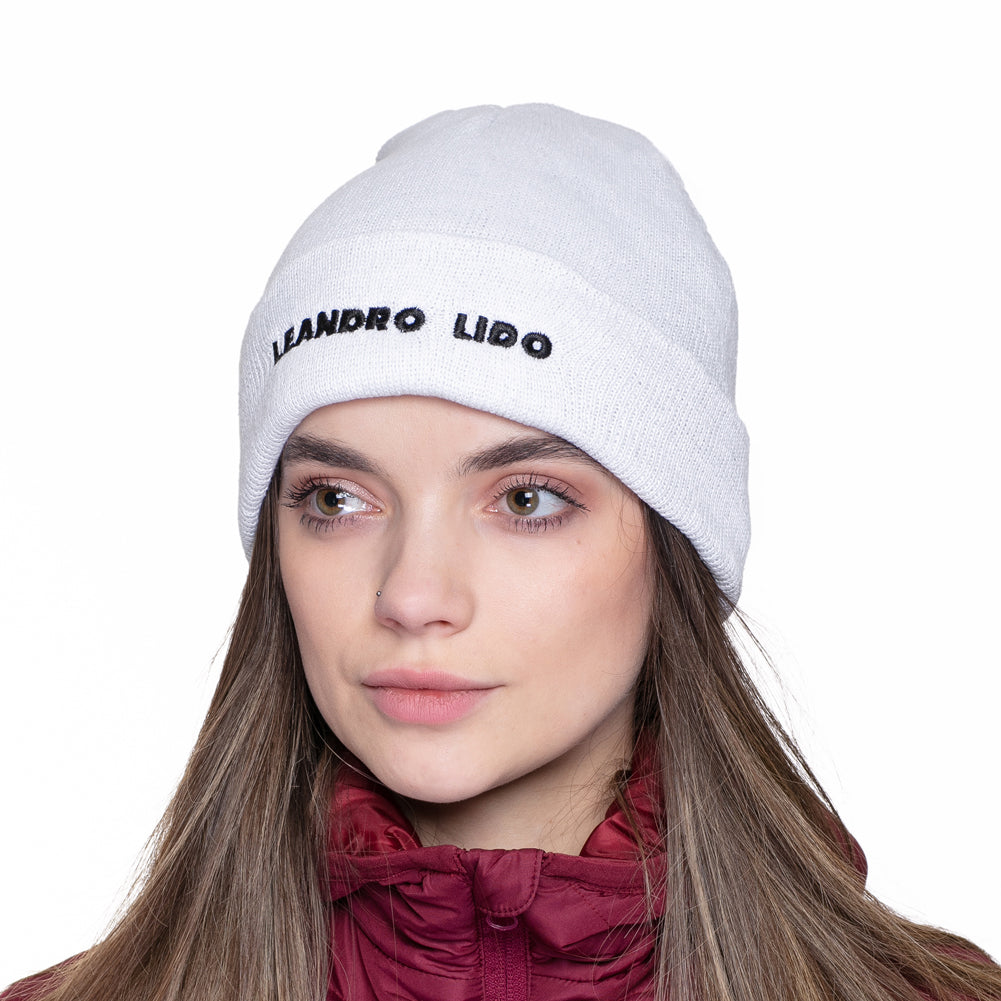 LEANDRO LIDO "Callata" Beanie Winter Hat white