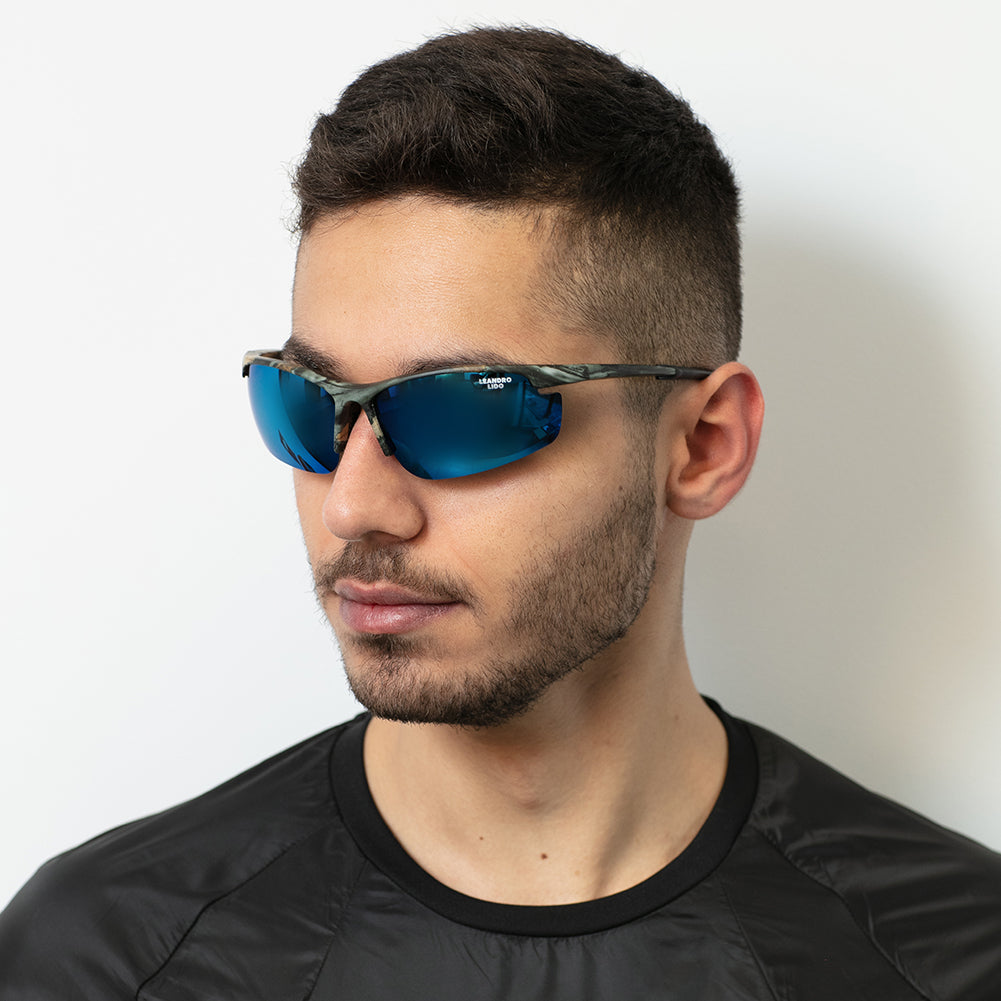 LEANDRO LIDO Power Sports Sunglasses camo/blue