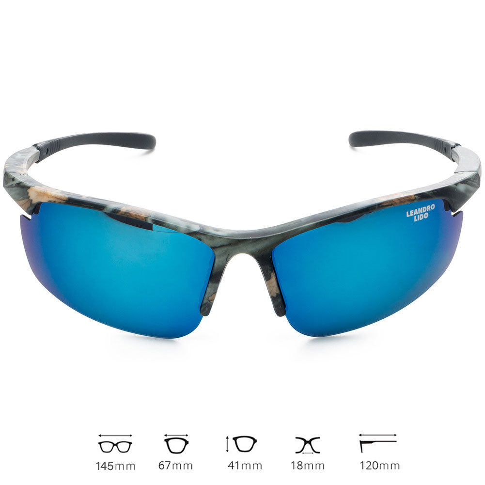 LEANDRO LIDO Power Sports Sunglasses camo/blue