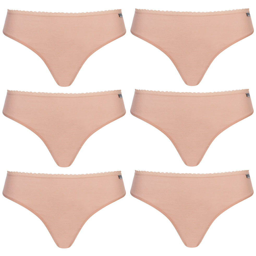 MONT EMILIAN "Nimes" Damen Tanga 6er-Pack rosa