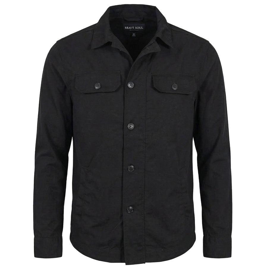 Process Black Button Herren Overshirt Hemdjacke MJK-PBOASIS-BLACK-1