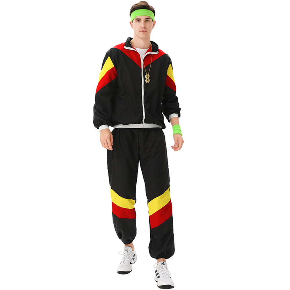 MAASKANTJE "Gärry" Retro 90er Jahre Trainingsanzug Kostüm schwarz